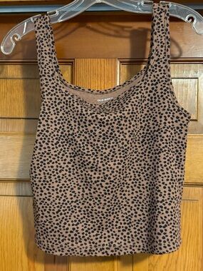 Old Navy Tan Leopard-Print Cropped Tank Top
